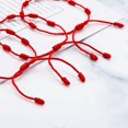 thumbnail image 4 of 6pcs Summer String Bracelet Red Bracelet Red Rope Bracelet Adjustable Kabbalah Red Knot String Bracelet Amulet, 7 Knot Style, 4 of 5