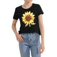 thumbnail image 3 of NAMTYQX Shirts for Women Loose Short Sleeve Trendy Muster Breathable Lightweight Scoop Neck Plus Size Graphic Plus Size Blouses for Women Black Size XL, 3 of 5