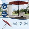 thumbnail image 2 of EastVita 9Ft UV Resistant Patio Umbrella 8 Sturdy Ribs Table Umbrella with Easy Push Button Tilt Large Umbrella for Pool Yard and Garden Navy Red, 2 of 4