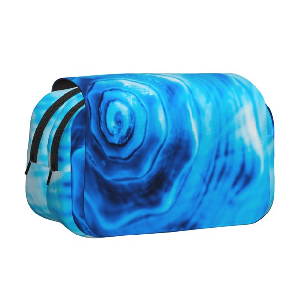 Disketp Blue Shell Estuche de Lápices de Doble Capa con Tapa Abatible y Cremallera, Organizador Escolar para Adolescentes y Adultos