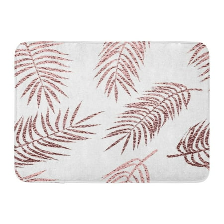 Godpok Beach Tree Rose Gold Tropical Palm Leaves On White Aloha