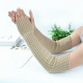 thumbnail image 2 of UJNDER Women's Winter Knitted Wool Fingerless Long Gloves for Warmth and Comfort Outfit Khaki, 2 of 4
