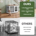 thumbnail image 5 of Uforic 35 inch Wooden End Table Dog Crate with Adjustable Feet and 2 Removable Bowls, White, 5 of 9