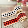 thumbnail image 5 of Cheer US Christmas Plaid Wired Ribbon, Christmas Burlap Ribbon,Christmas Ribbon for Gift Wrapping, Big Bow, Wreath, 5 of 8