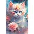 thumbnail image 1 of (A8554) Lleno Diamantes Gatito Flores Voladoras Serie Resina 40*60CM, 1 of 9