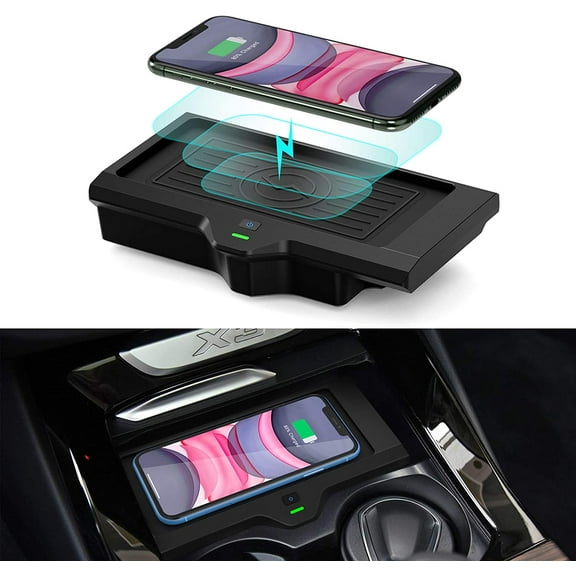 RoverOne Qi Car Wireless Charging pad for BMW X3 G01 2018 - 2024 X4 2019 - 2024 Center Console Phone Fast Charger Holder Mat Car Accessories