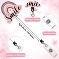 thumbnail image 3 of Simple hand painted rainbow, easy pull acrylic buckle, easy pull retractable and rotating badge reel, 3 of 5