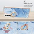 thumbnail image 3 of 360 Degree Rotating Ring Stand Case for Samsung Galaxy S23 Plus,Dteck Shockproof Marble Patterned TPU Case Kickstand Slim Back Cover, Blue, 3 of 6
