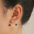 thumbnail image 3 of SmartBy 1 Pair Dangle Earrings Multi-styles Geometric Pattern Vintage Non-allergenic Painless Wearing Decorate Hypoallergenic Red White Blue Patriotic Dangle Earrings Women Jewelries, 3 of 8