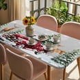 thumbnail image 3 of Christmas Truck Table Cloths for 5 Foot Rectangle Tables, Winter Snowflakes Xmas Tree Deer Grey Patio Waterproof Elastic Fitted Tablecloths, Washable Rectangular Table Cover for Camping, 3 of 8