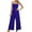 Blue, variant on Jumpsuits for Women Dressy One Piece Off Shoulder Wide Leg Pants Romper Jumpsuits Solid Casual Lapel Belt High Waisted Jumpsuit Clubwear Red L