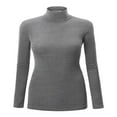 thumbnail image 1 of Women‘s Long Sleeve Rib Turtleneck Top Pullover Sweater L RED, 1 of 6