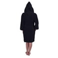 thumbnail image 4 of Puffy Cotton Teen / Petite Unisex Hoodie Bath Robe 100% Natural Soft Cotton - Black, 4 of 7