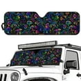 thumbnail image 2 of Uorisanigo Windshield Sun Shade for Jeep Wrangler JL JLU & 2020-2025 Jeep Gladiator - Blocks UV Rays Psychedelic Mushroom Sun Visor Protection, Car Sunshade Foldable Shades Keep Vehicle Cool, 2 of 7