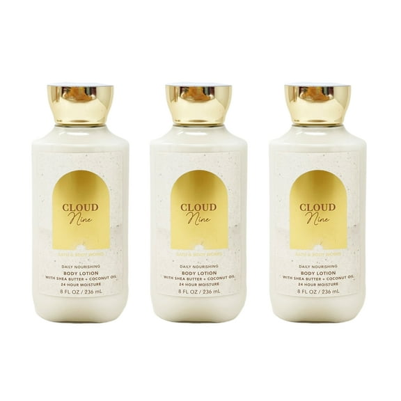 Bath and Body Works Cloud Nine Deluxe Daily Nourishing Body Lotion 3 Pack Bundle - 8 fl oz / 236 mL each