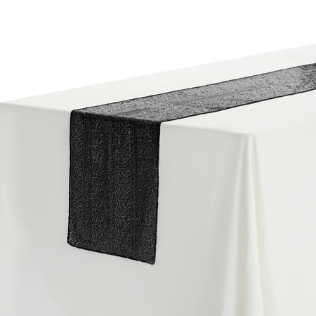 

Uxcell 1 Pack Sparkly Sequin Table Runner for Dining Table Black 12 x71