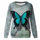 thumbnail image 4 of Camisas informales de manga larga para mujer, sudadera de cuello redondo con estampado de mariposa, jersey de cuello redondo, túnica holgada con estampado de puesta de sol Pompotops  gfhjh19782, 4 of 5