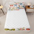 thumbnail image 4 of Homewish Vintage Floral Bow Zipper Full Size Comforter Sets with Fitted Sheet and 2 Pillowcases For Women,Red Blue Yellow Retro Zipper Bedding Set,Reversible,4 Pieces, 4 of 7