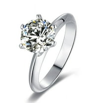 GRA Certified 2 Carat Moissanite Solitaire Ring | VVS Quality | 8mm Center Stone | 925 Sterling Silver | Engagement Ring
