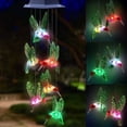 thumbnail image 1 of Carillón de viento colgante móvil para decoración del jardín del hogar, cambio automático de color de luz (colibrí) Carillón de viento solar de colibrí LED de dos piezas,, 1 of 3