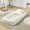 thumbnail image 1 of Lit Poire Convertible avec Réglage à 5 Positions, 2 Oreillers et Tissu Chenille, Sofa de Repos Multi-Usage pour Humains et Animaux de Compagnie, Tatami Lounge pour Chambre Salon Bureau, Noir/brun/beige, 1 of 9
