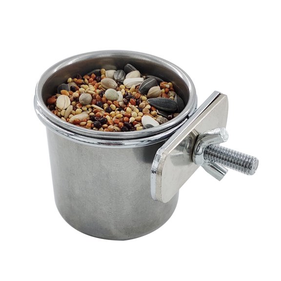 S/for M/L/XL Stainless Steel Pet Parrot Feeding Drinking Cup Water Cage Anti-turnover Hanging Bowl Cup Birds Foods