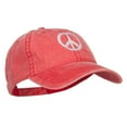 thumbnail image 5 of Peace Symbol Embroidered Washed Cap - Red OSFM, 5 of 5