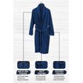 thumbnail image 3 of AKTI Shawl Collar Bathrobe for Women & Men, Soft Unisex Spa Robe, 100% Cotton Fluffy, Navy Medium Size Robe, 3 of 6