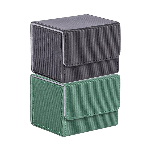 Cajas de cartas coleccionables de 2 piezas, organizador de caja de almacenamiento de tarjetero de cuero PU para tarjeta , tarjeta de baloncesto, tarjetas de juego Macarena Estuche de baraja de cartas