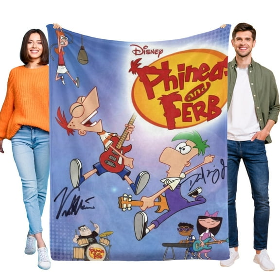 Phineas and Ferb Throw Blanket Gifts for Fans Lover Girls Boys Women Present Hoodie Him Bed 60"x80"