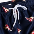 thumbnail image 2 of Mens Swim Trunks Board Shorts Bathing Suits Elastic Waist Drawstring Pizza Large, 2 of 8