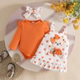 thumbnail image 2 of Gibobby Infant Newborn Baby Girls Clothes Soft Rompers 3 6 9 12 18 24Months 2T Long Sleeve Onesie Sleepwear Infant Baby Fall Winter Clothes(6-9 Months,Orange), 2 of 9