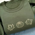 thumbnail image 2 of Books Fall Leaves And Coffee Embroidered Sweatshirt, 2 of 2