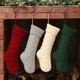 thumbnail image 3 of Calcetines de Navidad con patrón de tejido de cable, venta al por mayor, decoración del hogar, calcetines colgantes personalizados, medias de Navidad, 3 of 4