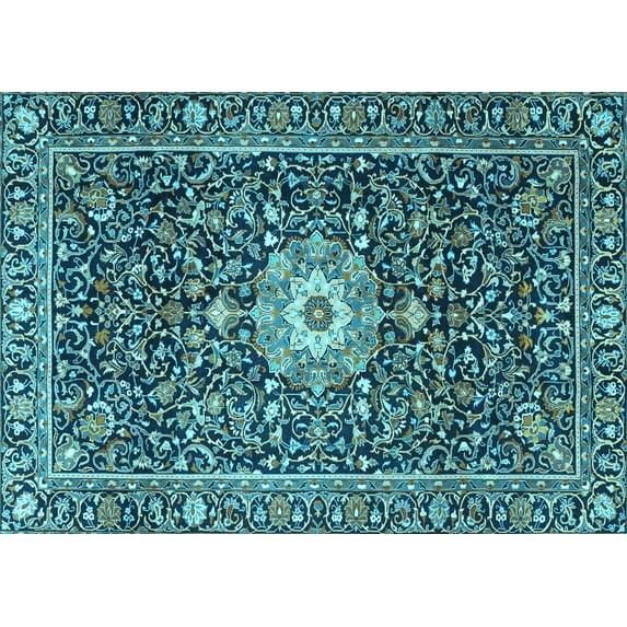 Ahgly Company Indoor Rectangle Persian Light Blue Traditional Area Rugs, 7' x 9'