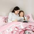 thumbnail image 5 of jejeloiu American Rugby Ball Full Size Comforter Sets,Chic Ribbon Bows Bedding Sets For Bowknot Lover Reversible 3pcs, 5 of 8