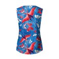 thumbnail image 4 of Camiseta sin mangas de encaje con estampado de mujer Camiseta sin mangas de empalme de cuello redondo Camiseta ligera y cómoda delgada OAVQHLG3B Store lin121212, 4 of 5