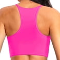 thumbnail image 4 of Women's Plus Size Swim Top Solid Color Adjustable Straps Removable Pads Racerback Tankini Top Summer Beach Pool Bathing Suit Hot Pink, 4 of 5