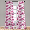 thumbnail image 5 of Ambesonne Watercolor Curtains, Orchids Feng Shui, Pair of 28"x95", Pale Orange Fuchsia, 5 of 5
