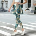 thumbnail image 3 of FUIALDOLG Womens Athletic Skirts Green Boho Mandala Flower Skirted Leggings Lady High Waisted Yoga Leggings with Pocket Full Length Gym Workout Pants Tennis Golf Skort Sport Outfits,Size L, 3 of 7