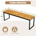 thumbnail image 3 of Costway 51" Wooden Outdoor Bench Patio Dining Bench with Acacia Wood Seat Natural, 3 of 9