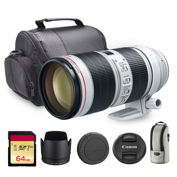 Canon EF 70-200mm f/2.8L IS III USM Lens | Professional L-Series Telephoto Zoom with Constant f/2.8 Aperture, Advanced IS & Fast USM AF | For Sports & Weddings (3044C002)   64GB Card   Camera Bag