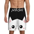 thumbnail image 2 of Rocae Cat Meow for Men's Soft Sleep Pajama Shorts, Waistband and Pockets, 2 of 9