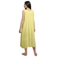 thumbnail image 4 of Moomaya Solid Womens Button Placket Knee Long Nightdress Cotton Night Gown, 4 of 6