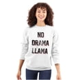thumbnail image 3 of No Drama Llama Alpaca Chill Relaxed Unisex Plus Fleece Graphic Sweatshirt Brisco Brands 2X, 3 of 5
