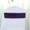 thumbnail image 6 of BalsaCircle 5 Purple Metallic Spandex Chair Sashes Bows Ties Party Ceremony, 6 of 8