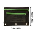 thumbnail image 3 of TFYZYY Double Layer Mesh Pencil Case Large Capacity Zipper Organizer for Stationery, Durable Cloth with Three Rings for Binder, Portable Writing Supplies Storage, 3 of 6