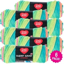 Red Heart Super Saver Yarn - Retro Stripe, Multipack of 6