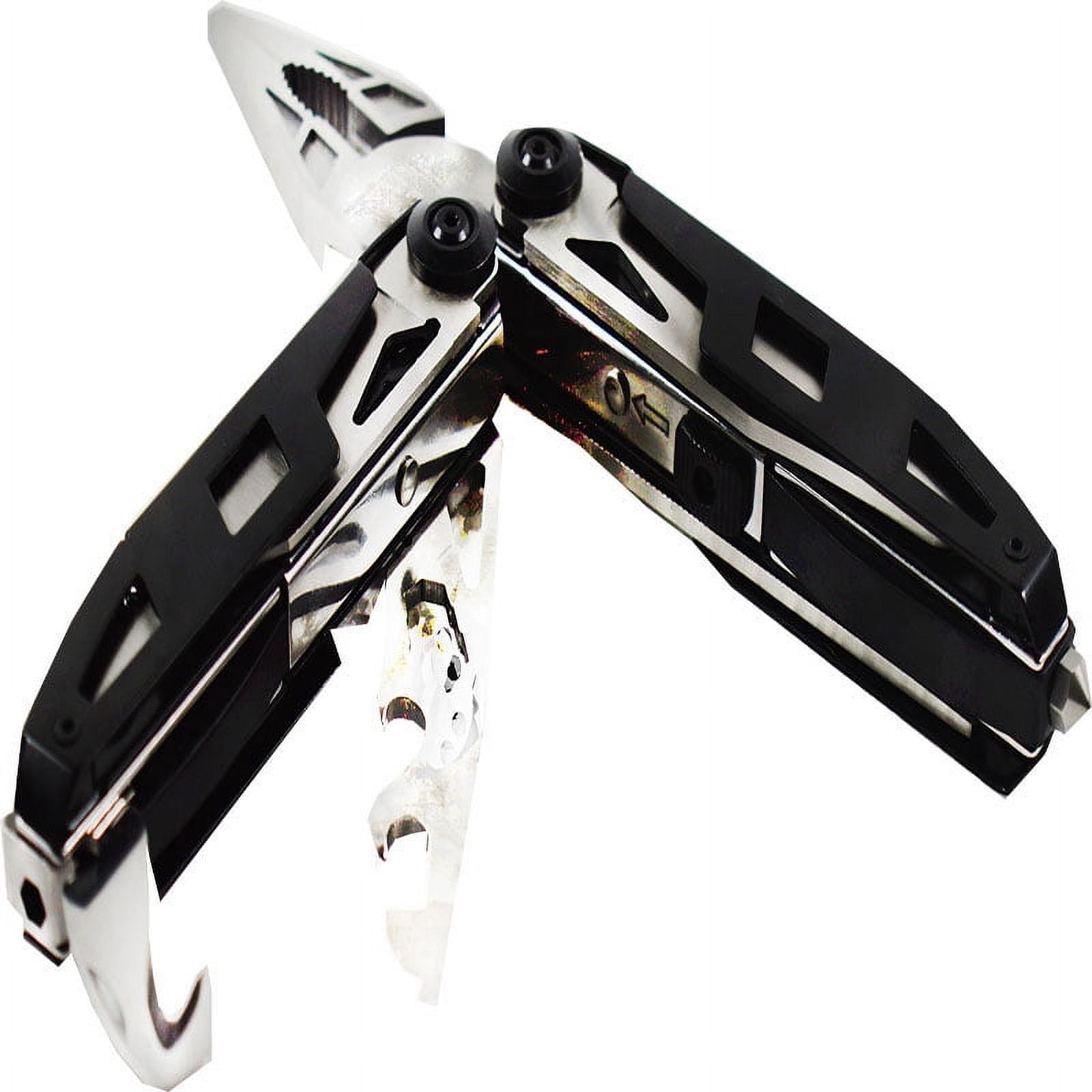 TECHTONGDA Portable Multifunctional Outdoor Tool Pliers Tongs Forceps Multi-tool Pliers For Camping Hiking Black 420 Stainless Steel