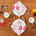 thumbnail image 4 of Dreamtimes Valentine's Day Love Heart Cloth Napkins Set of 4, Oversized Washable Reusable Polyester Dinner Table Napkins for Family, Restaurant, Party Decor, 20"x 20", 4 of 7